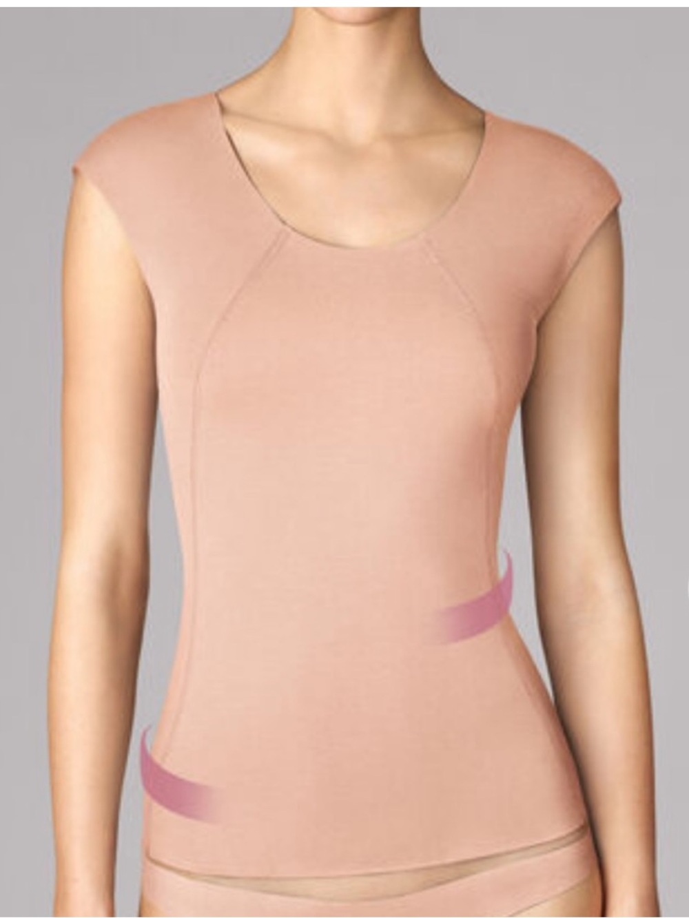 Wolford Shape & Control Rose Tan Scoop Neck Top